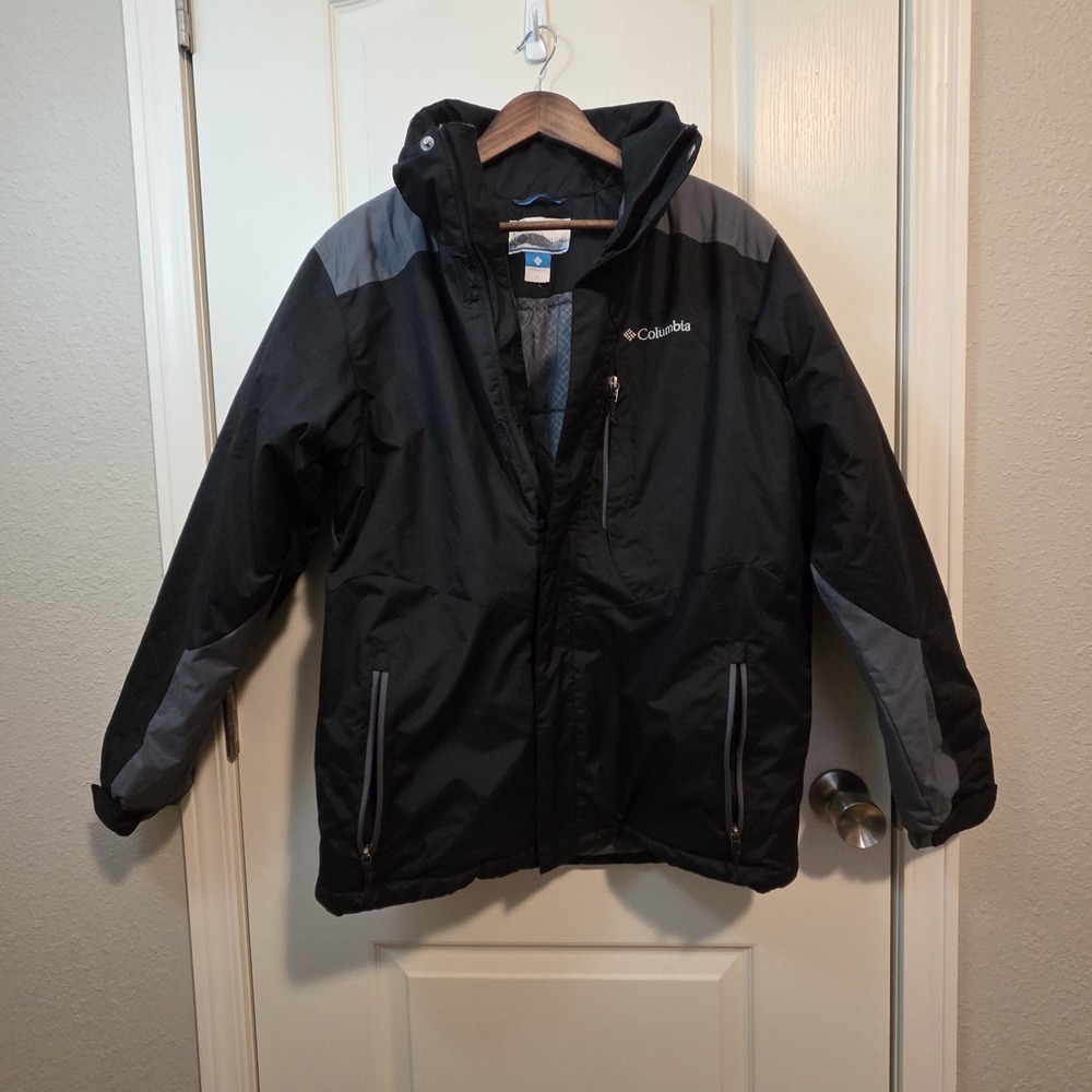 Columbia Jacket Black/Gray Waterproof Fabric Water Resistant Mens Size M